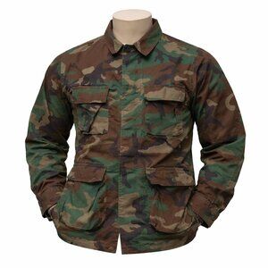 US Army Military Woodland Camo Combat Jacket Coat Medium Regular